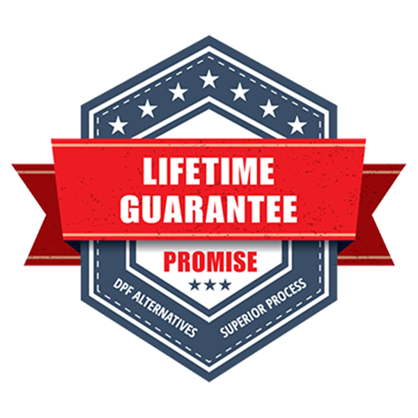 DPF Alternatives South Central, PA one lifetime warranty badge.